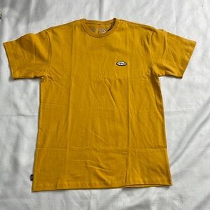 Vans mens mustard yellow Off the wall Tee short sleeve vans patch spelled out